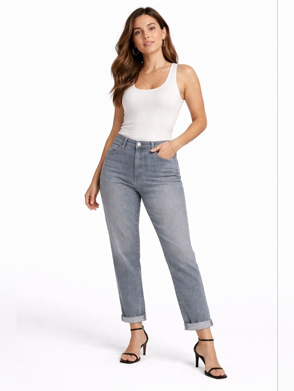 Hudson Jeans Women's Straight Leg Jeans - Light Gray Wash